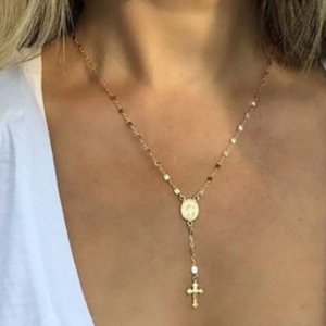 GRACE Long Cross Pendant Necklace