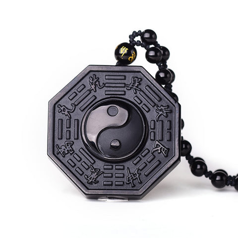 HARMONY Black Obsidian Yin Yang Pendant Necklace