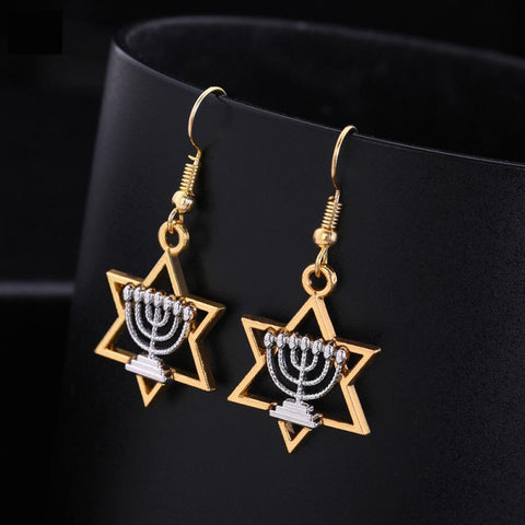 ELIORA Star Of David & Menorah Earrings