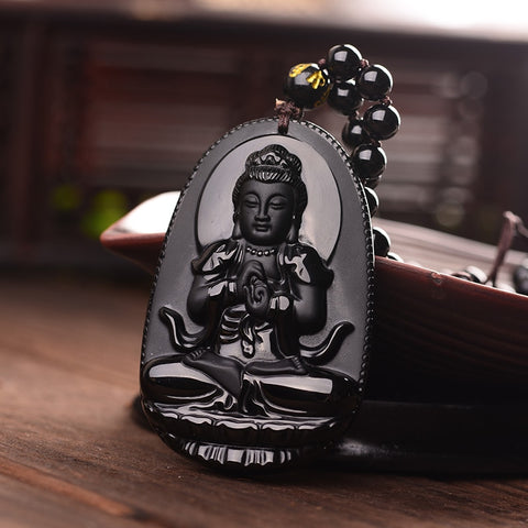 MAHA MAYA Divine Goddess Obsidian Necklace