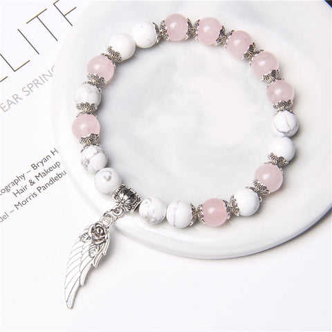 ANGEL WING Pink Quartz Bracelet