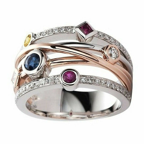 ADELE Mixed metal multiband CZ ring