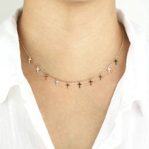 LIZA Cross Choker Necklace