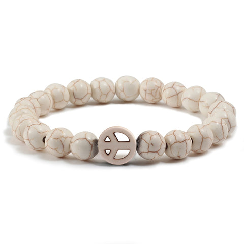 PEACE Natural Stone Peace Bracelet