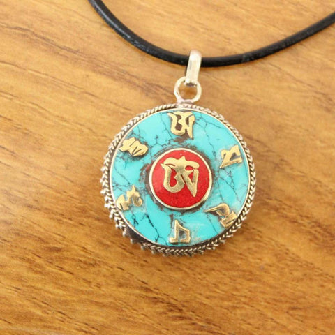 6 MANTRAS Turquoises Stone Necklace & Locket