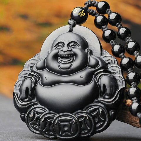 ENLIGHTENMENT Buddah Obsidian Pendant Necklace