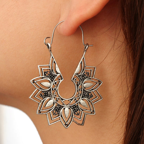 LOTUS Vintage Flower Drop Earrings